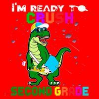 Back To School Dinosaur Im Ready To Crush Second Grade Great Gift Santa Hat thumb 1