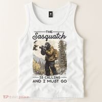 Bigfoot The Sasquatch Is Calling And I Must Go Tank Top thumb 2