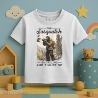 Bigfoot The Sasquatch Is Calling And I Must Go Toddler T-Shirt thumb 3