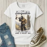 Bigfoot The Sasquatch Is Calling And I Must Go Women's T-Shirt thumb 3