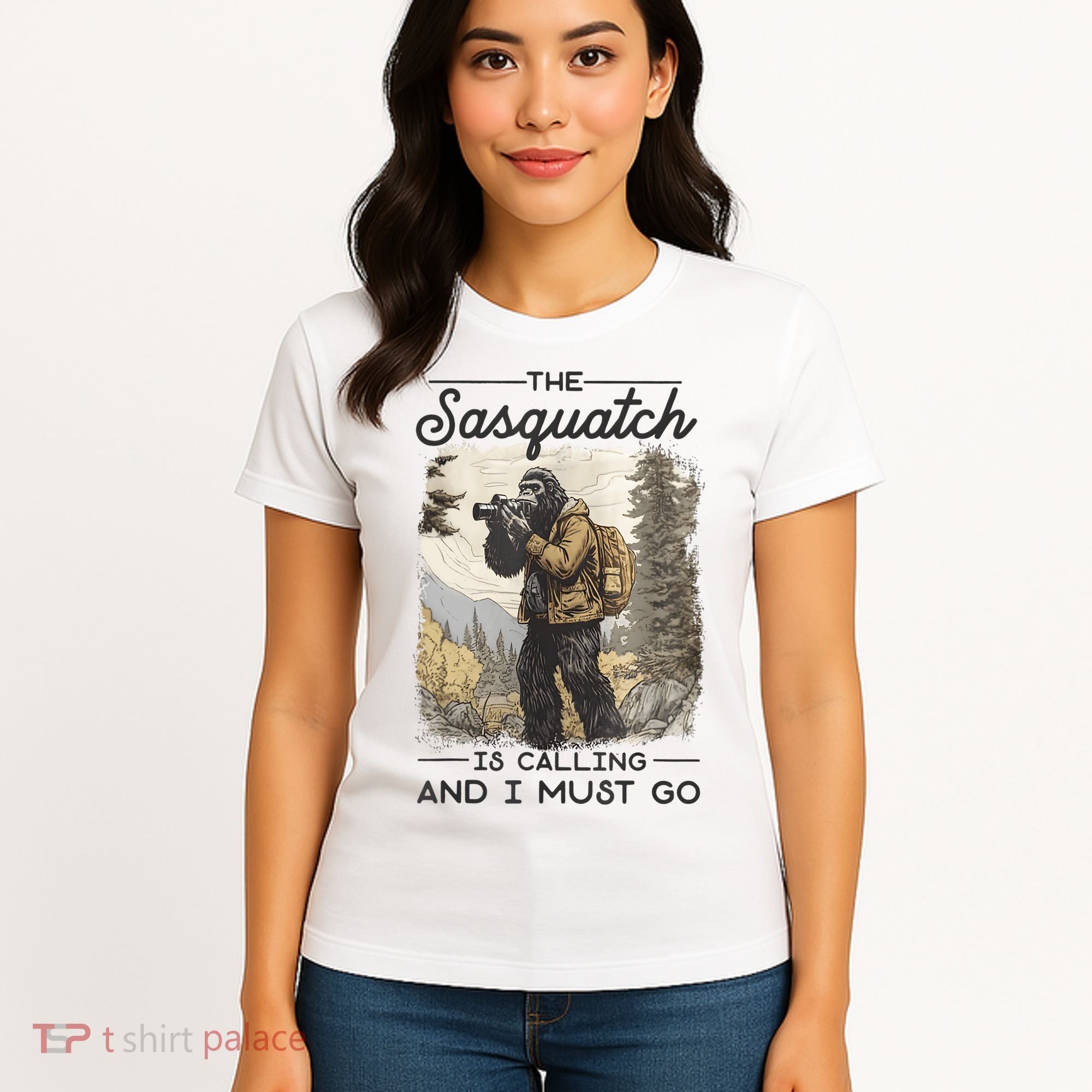 Bigfoot The Sasquatch Is Calling And I Must Go Women's T-Shirt