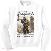 Bigfoot The Sasquatch Is Calling And I Must Go Kids Sweatshirt thumb 0