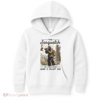 Bigfoot The Sasquatch Is Calling And I Must Go Kids Hoodie thumb 0