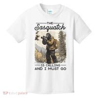 Bigfoot The Sasquatch Is Calling And I Must Go Kids T-Shirt thumb 0