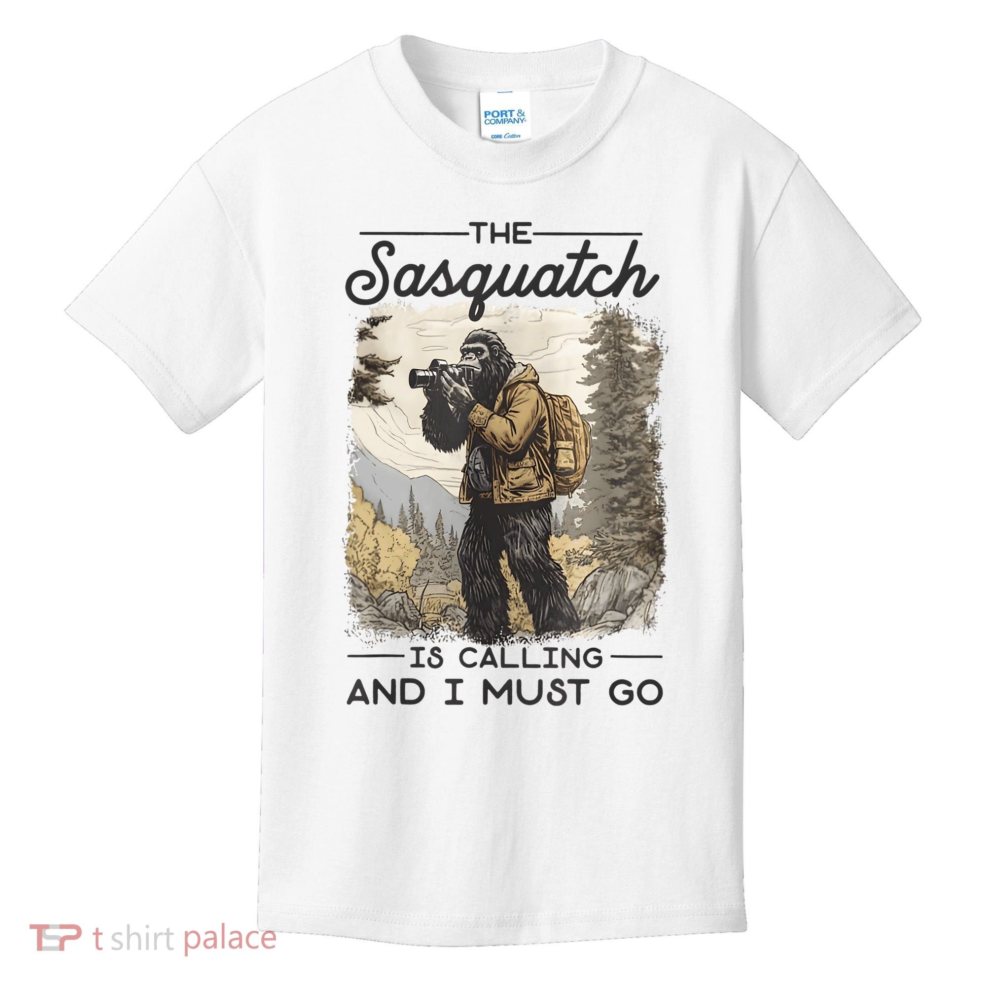 Bigfoot The Sasquatch Is Calling And I Must Go Kids T-Shirt