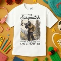 Bigfoot The Sasquatch Is Calling And I Must Go Kids T-Shirt thumb 3