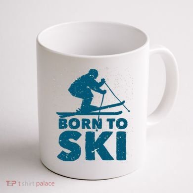 Born To Ski Coffee Mug back