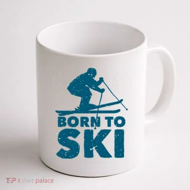Born To Ski Coffee Mug back