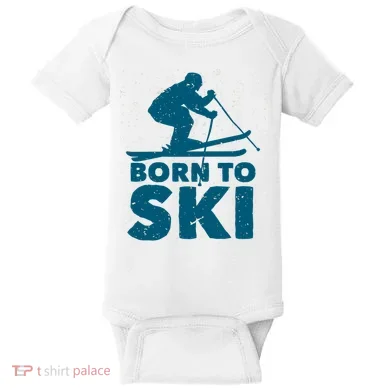 Born To Ski Baby Bodysuit