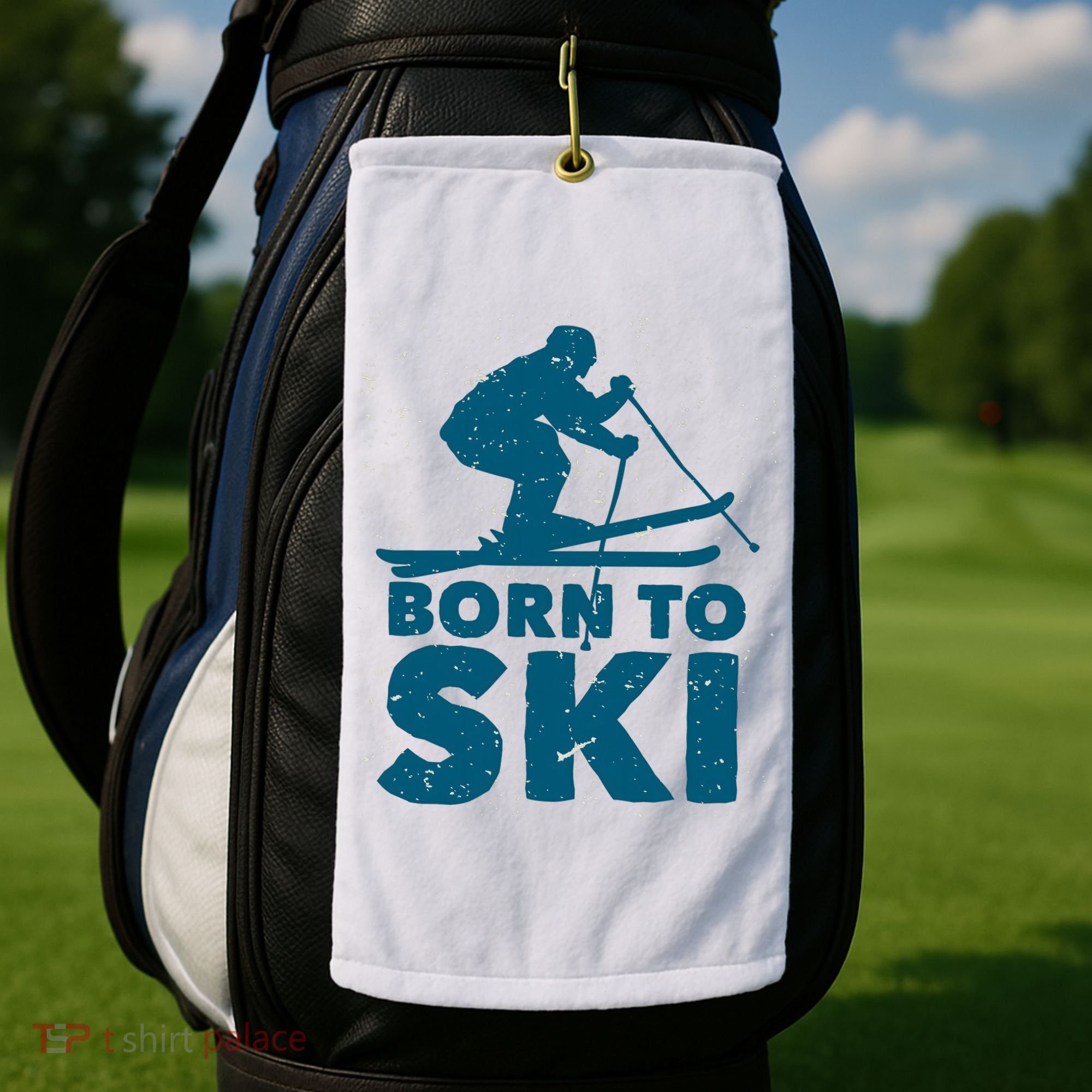 Born To Ski Golf Towel