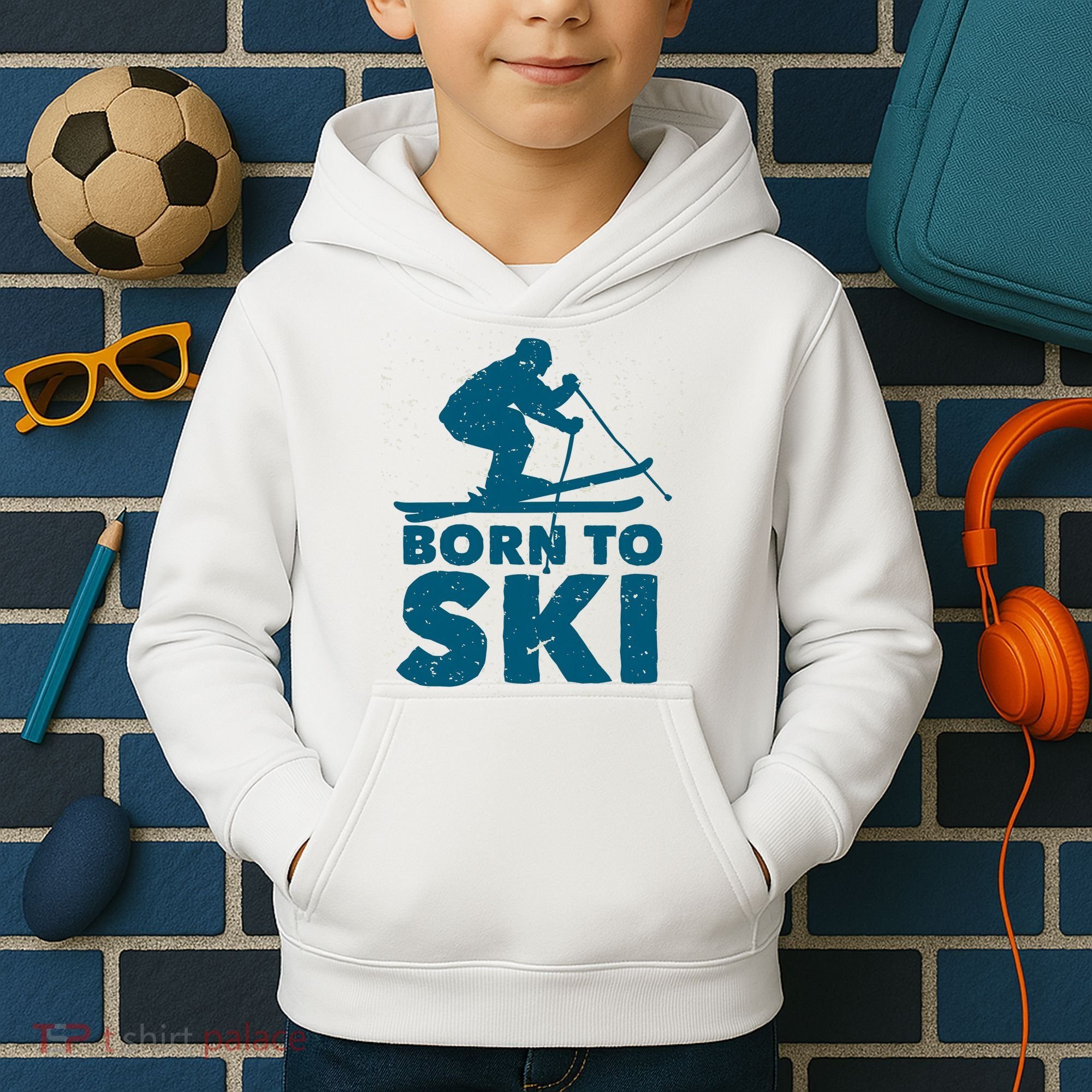 Born To Ski Kids Hoodie