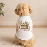 Back To School Hello Second 2nd Grade Leopard Pencil Girl Doggie Tank thumb 2