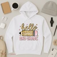 Back To School Hello Second 2nd Grade Leopard Pencil Girl Hoodie thumb 3