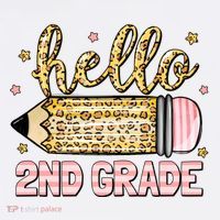 Back To School Hello Second 2nd Grade Leopard Pencil Girl Hoodie thumb 7