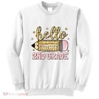Back To School Hello Second 2nd Grade Leopard Pencil Girl Sweatshirt thumb 0