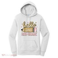 Back To School Hello Second 2nd Grade Leopard Pencil Girl Women's Hoodie thumb 0