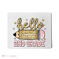 Back To School Hello Second 2nd Grade Leopard Pencil Girl Mousepad thumb 0
