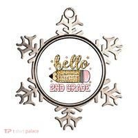 Back To School Hello Second 2nd Grade Leopard Pencil Girl Ornament thumb 0
