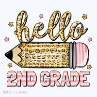 Back To School Hello Second 2nd Grade Leopard Pencil Girl Ornament thumb 1