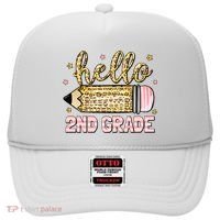 Back To School Hello Second 2nd Grade Leopard Pencil Girl Hat thumb 0
