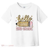 Back To School Hello Second 2nd Grade Leopard Pencil Girl Toddler T-Shirt thumb 0