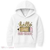 Back To School Hello Second 2nd Grade Leopard Pencil Girl Kids Hoodie thumb 0