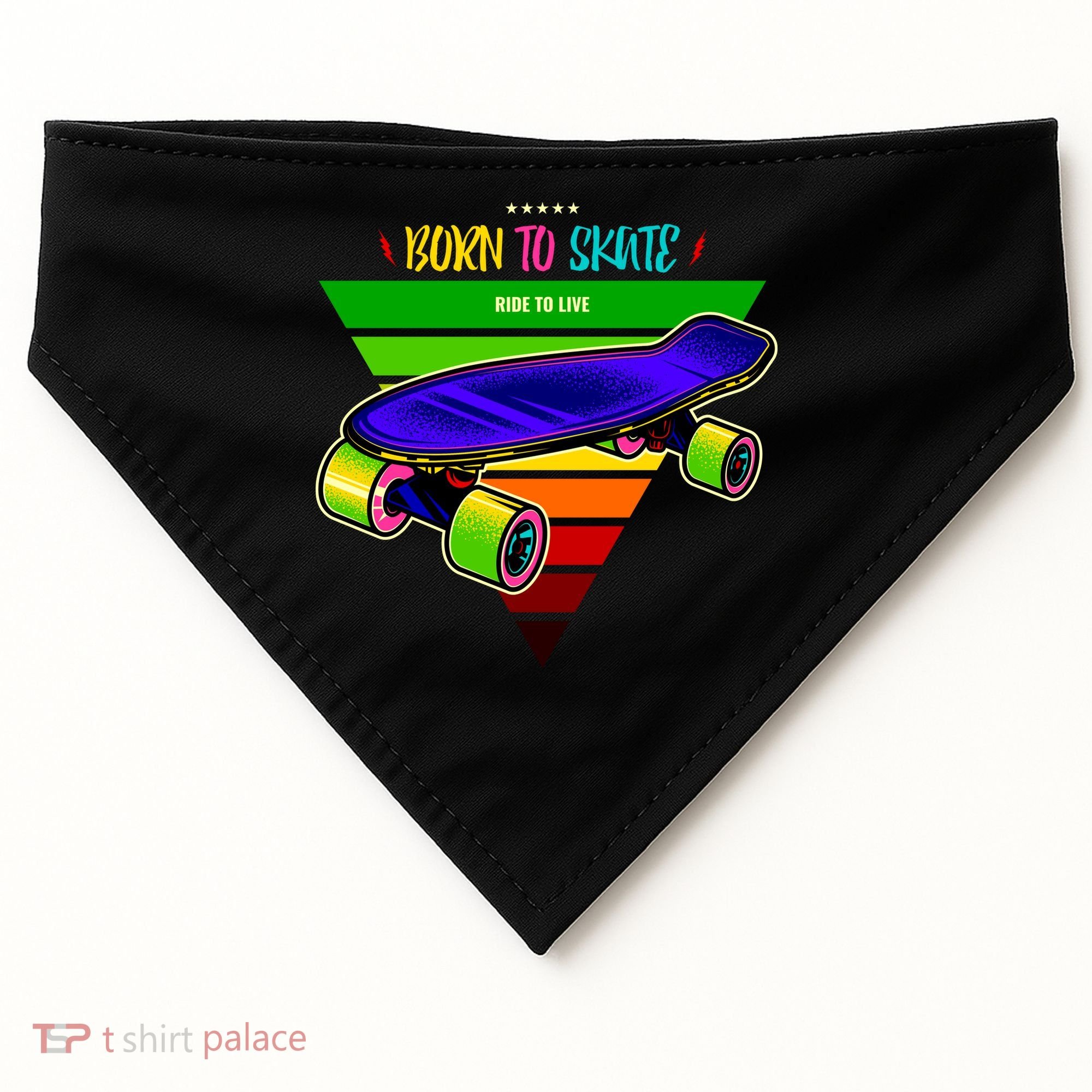 Born To Skate Ride To Live USA-Made Doggie Bandana