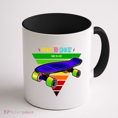 Born To Skate Ride To Live Coffee Mug back