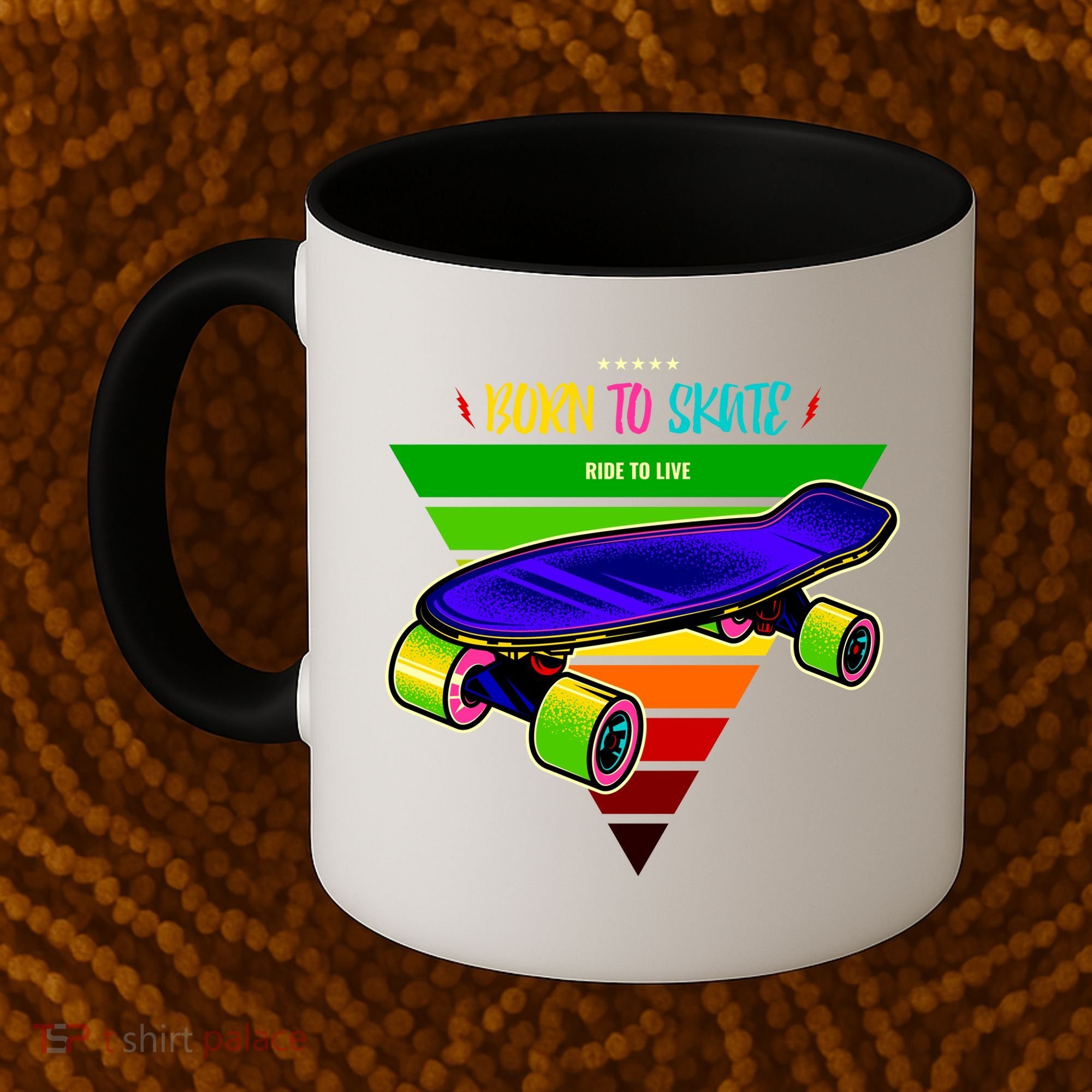 Born To Skate Ride To Live Coffee Mug