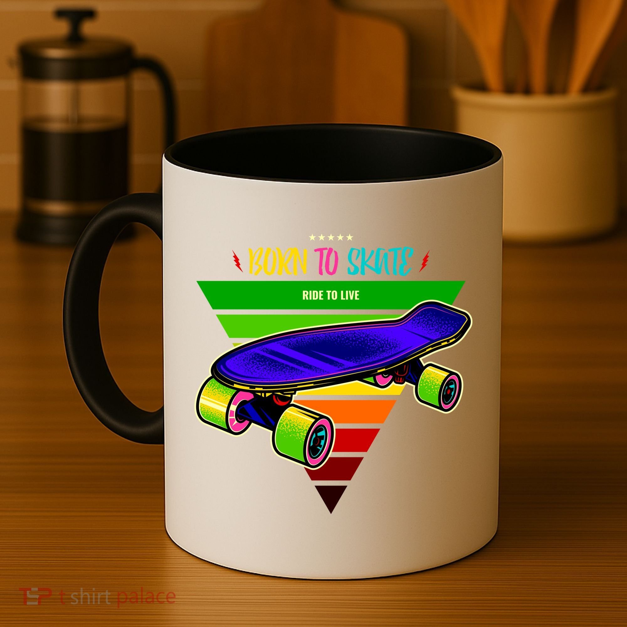 Born To Skate Ride To Live Coffee Mug