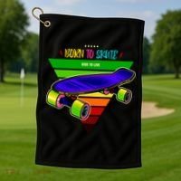 Born To Skate Ride To Live Golf Towel thumb 1