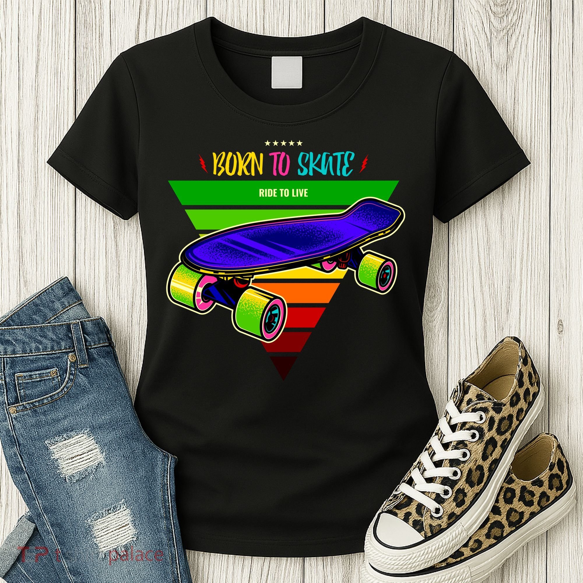 Born To Skate Ride To Live Women's T-Shirt