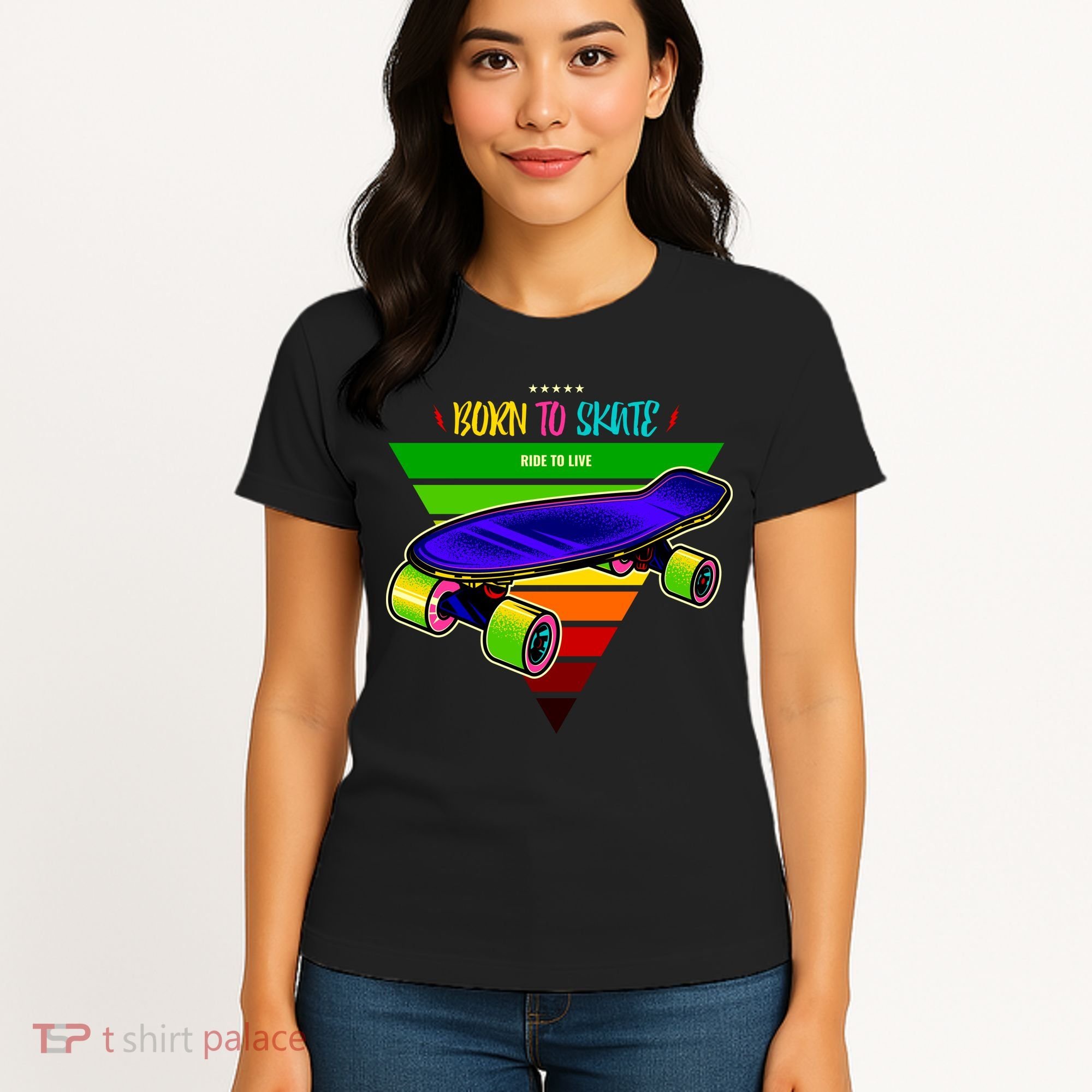 Born To Skate Ride To Live Women's T-Shirt