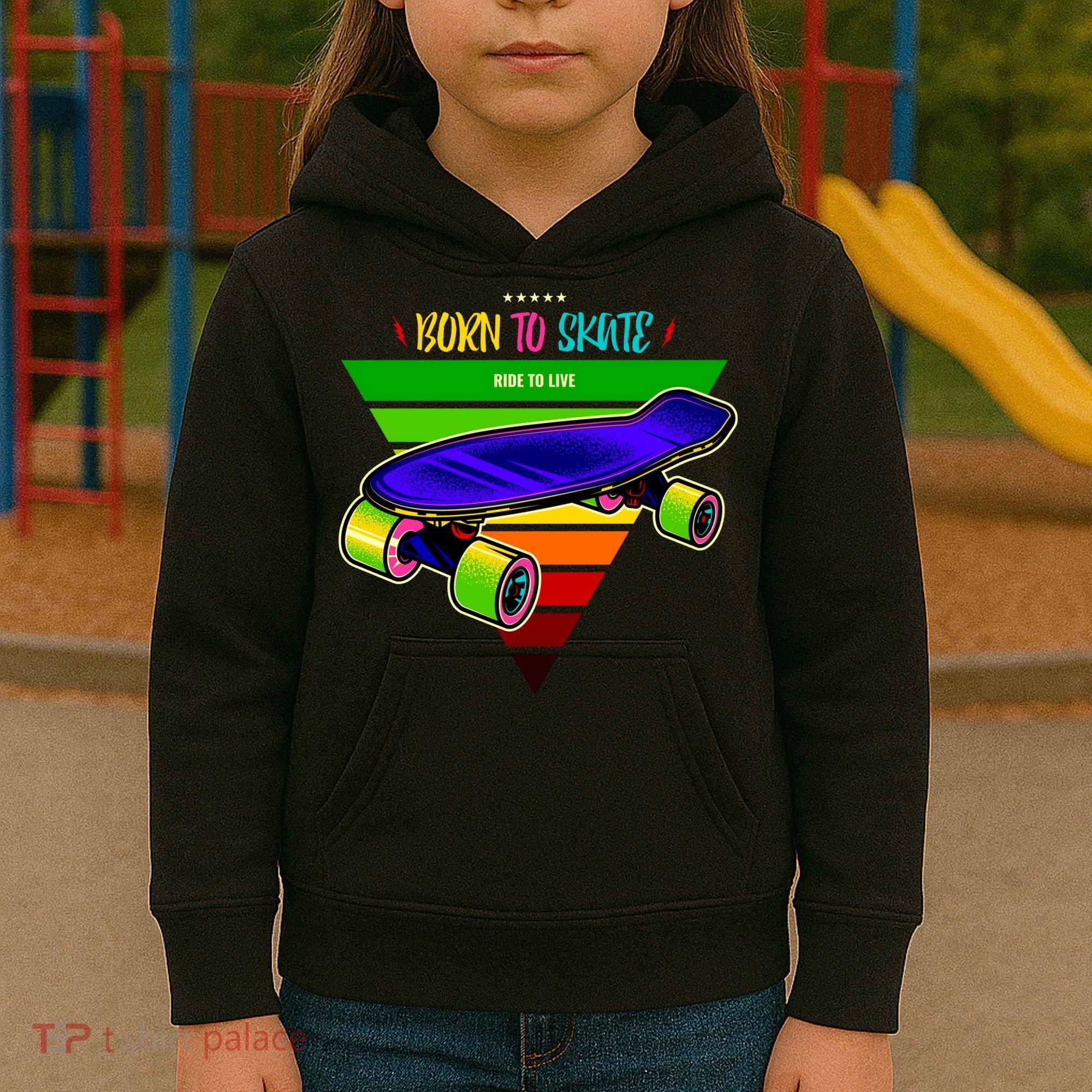 Born To Skate Ride To Live Kids Hoodie