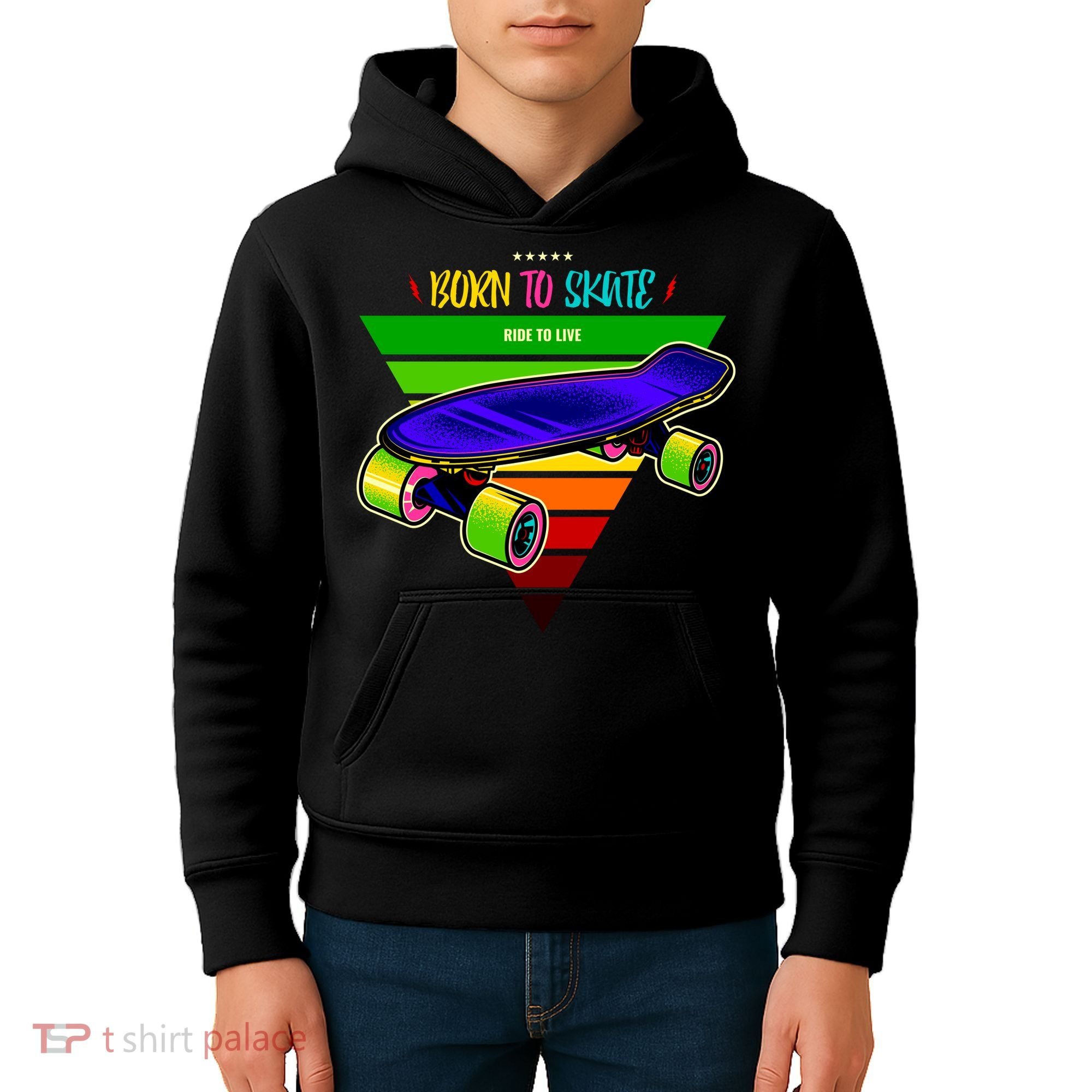 Born To Skate Ride To Live Kids Hoodie