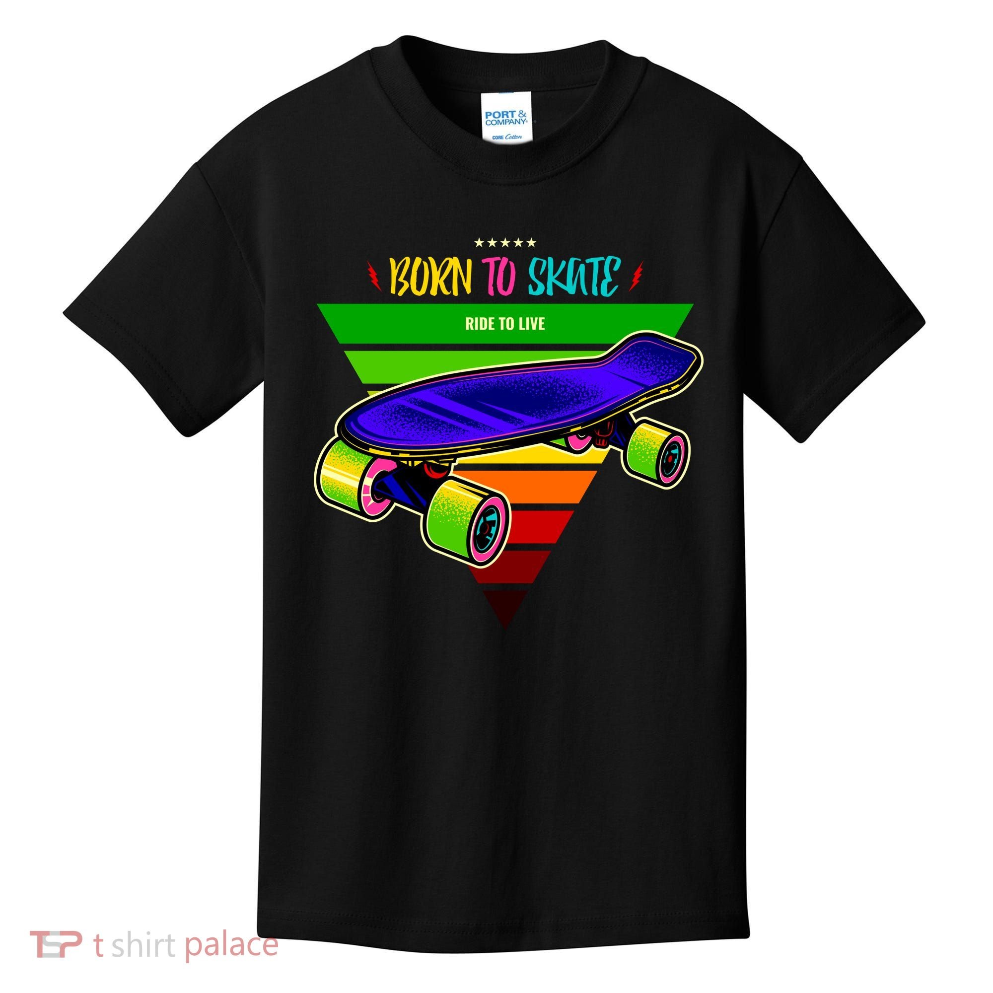 Born To Skate Ride To Live Kids T-Shirt