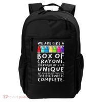 Back To School Teacher We Are Like A Box Of Crayons Backpack thumb 0