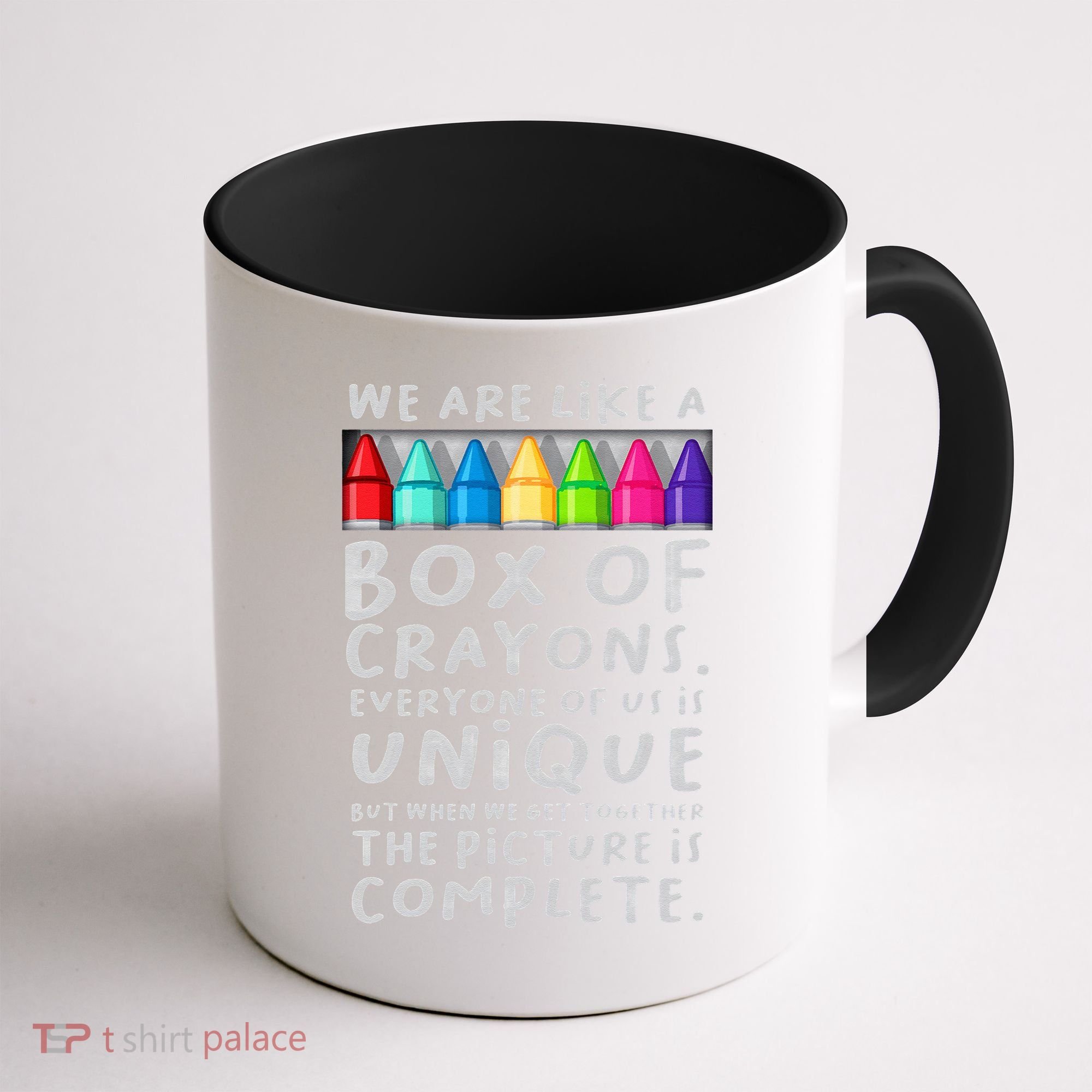 Back To School Teacher We Are Like A Box Of Crayons Coffee Mug