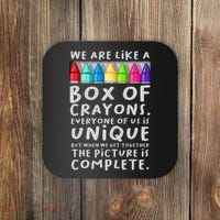 Back To School Teacher We Are Like A Box Of Crayons Coaster thumb 0
