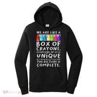 Back To School Teacher We Are Like A Box Of Crayons Women's Hoodie thumb 0