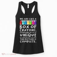 Back To School Teacher We Are Like A Box Of Crayons Women's Tank Top thumb 0