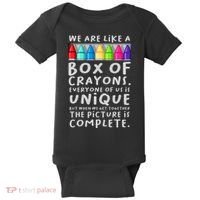 Back To School Teacher We Are Like A Box Of Crayons Baby Bodysuit thumb 0