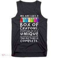 Back To School Teacher We Are Like A Box Of Crayons Tank Top thumb 0