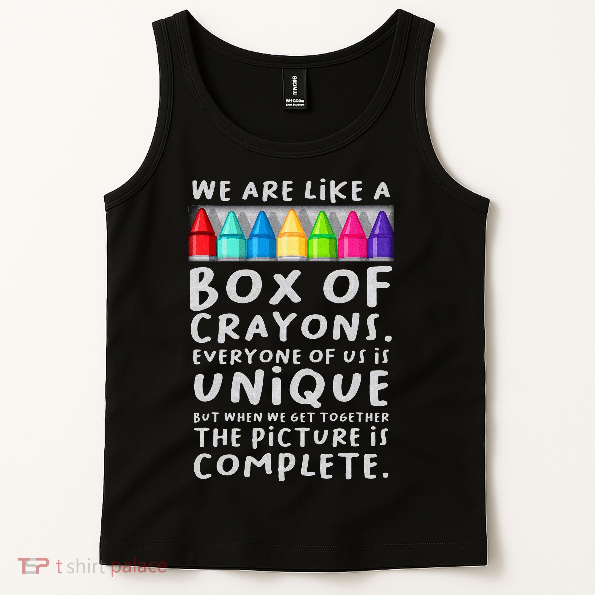 Back To School Teacher We Are Like A Box Of Crayons Tank Top