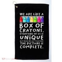 Back To School Teacher We Are Like A Box Of Crayons Golf Towel thumb 0