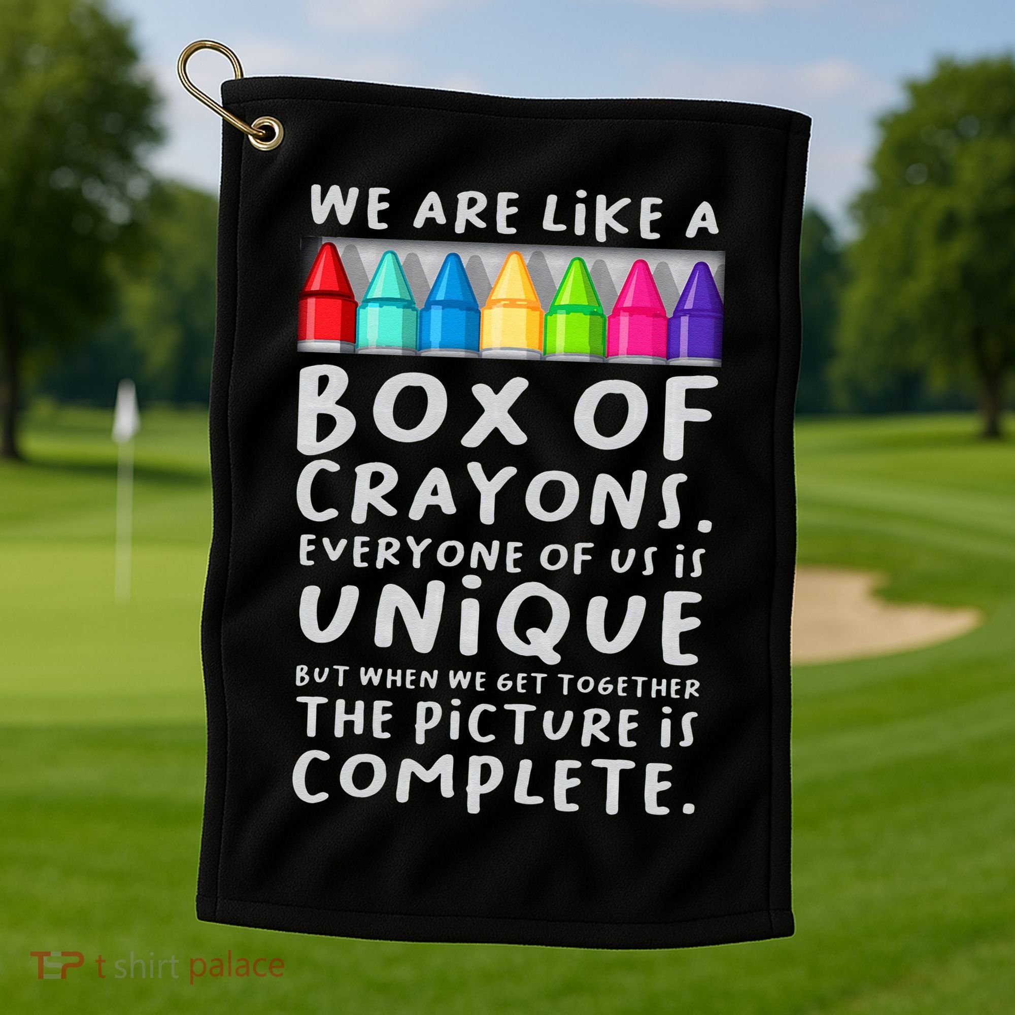 Back To School Teacher We Are Like A Box Of Crayons Golf Towel