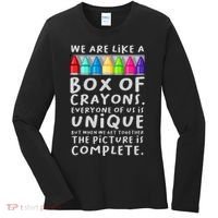 Back To School Teacher We Are Like A Box Of Crayons Women's Long Sleeve Shirt thumb 0