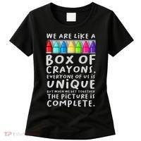 Back To School Teacher We Are Like A Box Of Crayons Women's T-Shirt thumb 0