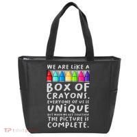 Back To School Teacher We Are Like A Box Of Crayons Tote Bag thumb 0