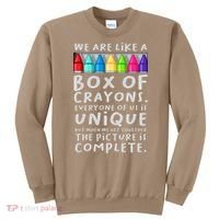 Back To School Teacher We Are Like A Box Of Crayons Sweatshirt thumb 0